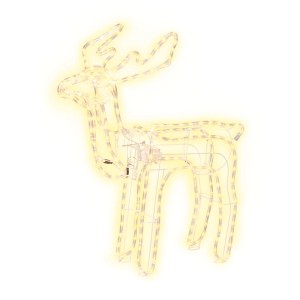 Figurka renifera LED OBI, ciepła biel, ruchoma głowa. Zewnętrzna dekoracja świąteczna z funkcją timera.