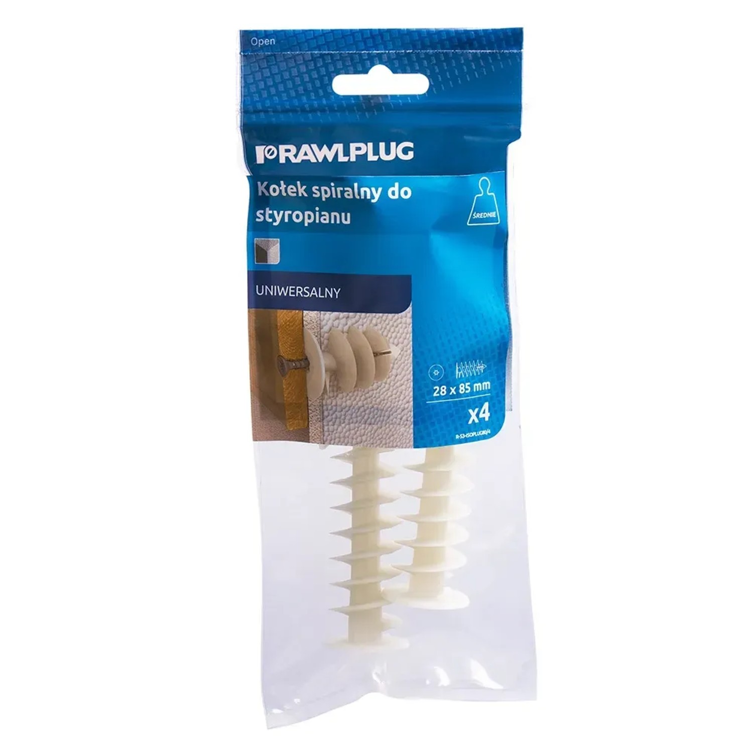 Rawlplug Kołek do styropianu spiralny 85mm 4 szt