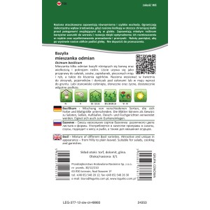 Mieszanka nasion bazylii, różne odmiany do ogrodu ziołowego i kuchni.