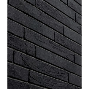 Czarna ściana z cegły t.b.t. do użytku wewnątrz i na zewnątrz.