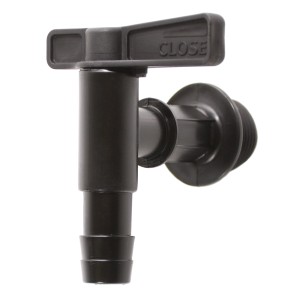 Kran Waterform do zbiorników na deszczówkę Wood i Aquacan, wykonany z tworzywa, widok szczegółowy.