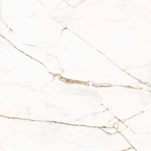 Biała płytka podłogowa z efektem marmuru do wnętrz.