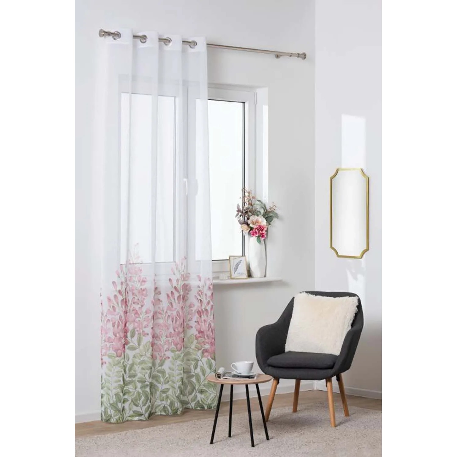 Firana JARDIN na przelotkach 140 x 260 cm róż