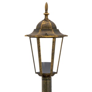 Dekoracyjna lampa zewnętrzna w antycznym złotym kolorze do ogrodu i na taras.