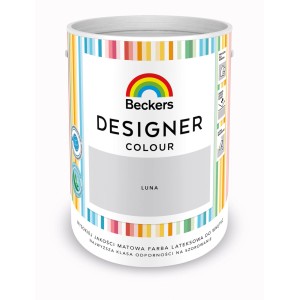 Wiadro z farbą Beckers Designer Colour Luna, idealne do kolorowych ścian.