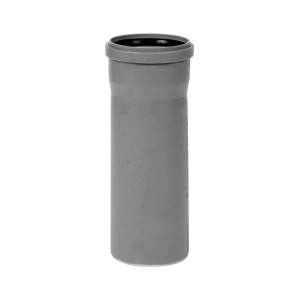 Szara rura odpływowa HT t.b.t. do kanalizacji budynkowej.