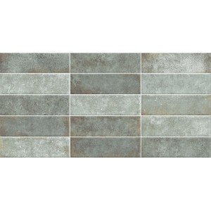 Płytki ścienne t.b.t. w odcieniach zieleni i szarości.