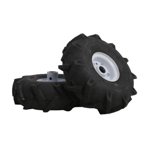 Koła do glebogryzarki Texas Hobby 500 TGR/Lilli 5325TG, opony z białą felgą.