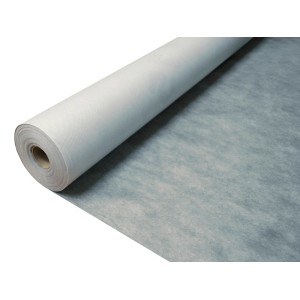 Rolka szarej włókniny izolacyjnej, akcesoria do materiałów izolacyjnych.