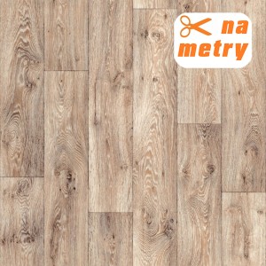 Wykładzina PCV imitująca drewno, sprzedawana na metry.