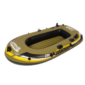 Zielony ponton Fishman 200 do rekreacji i sportów wodnych.