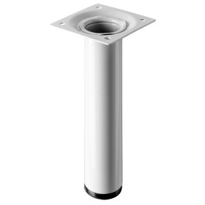 Biała noga do stołu Hettich, Ø 30 mm, wysokość 150 mm, do budowy mebli.