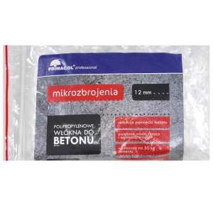 Mikrozbrojenie Primacol 12mm do cementu i betonu, redukuje pęknięcia.