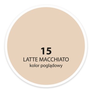 Próbka koloru Latte Macchiato (nr 15) do farb ściennych.