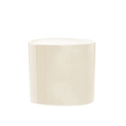 Doniczka z podstawką Walec kremowy połysk - 18 cm