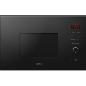 Czarna mikrofalówka do zabudowy Kernau z wyświetlaczem cyfrowym.
