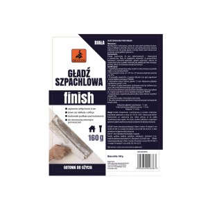 Opakowanie gładzi szpachlowej t.b.t. Finish, gotowa do użycia, 160g. Do ścian i sufitów.