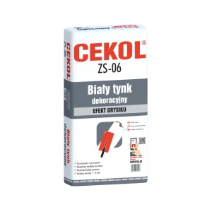 CEKOL ZS-06, biały tynk dekoracyjny z efektem grysu. Szukaj zapraw w OBI.