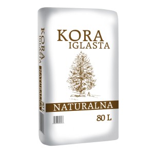 Worek 80L naturalnej kory ogrodowej z motywem sosny.