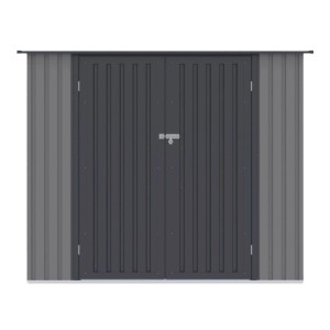 Domek ogrodowy metalowy Kent Light Grey - 222x149 cm, wys. 194 cm