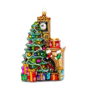 Bombka formowana Choinka przy kominku - 17x11x9 cm