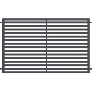 Szary metalowy panel ogrodzeniowy t.b.t. do ogrodu.