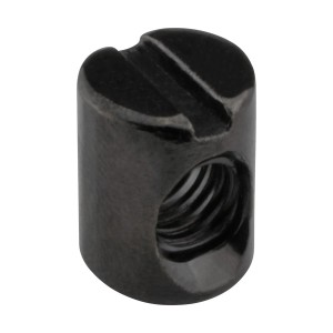 Złącze Hettich do śruby łączącej M6/10 mm, wykonane z czarnej stali.