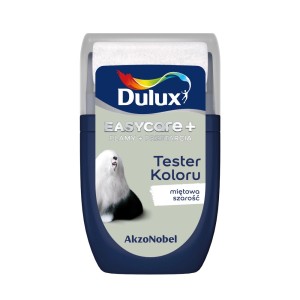 Tester koloru Dulux Easycare miętowa szarość do farb ściennych.