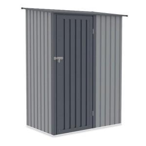 Domek ogrodowy metalowy Kent Light Grey - 143x89 cm, wys. 186 cm