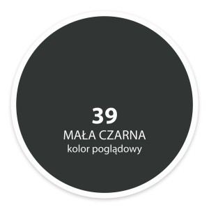 Próbka koloru farby do ścian t.b.t. w kolorze czarnym (nr 39).