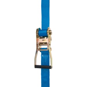 Niebieska grzechotka t.b.t. do zabezpieczania ładunku w transporcie, widok szczegółowy.