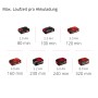 Akumulatory o różnych rozmiarach do urządzeń Einhell Power X-Change, od 2.0 Ah do 8.0 Ah.