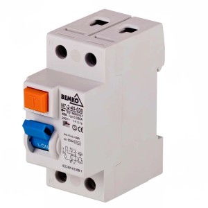 Wyłącznik różnicowoprądowy BEMKO, 40A, typ N7-2-40-030, dla zwiększonego bezpieczeństwa.