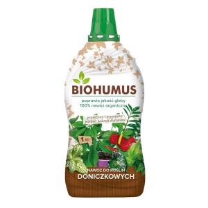 Nawóz płynny Biohumus do roślin doniczkowych i balkonowych, butelka 1 litr.