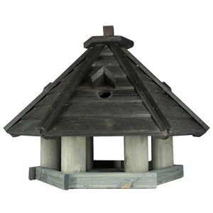 Drewniany karmnik dla ptaków w stylu pagody do ogrodu.