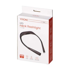 Opakowanie latarki LED na szyję Viron, model LT-15.