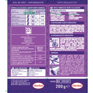 Metylan Spezial klej do tapet 200g: Klej do tapet strukturalnych, tłoczonych, z ciężkiego papieru, winylowych i raufazy.