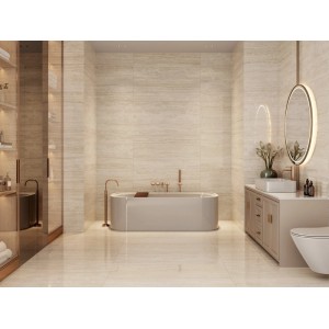 Gres szkliwiony półpolerowany Travertino Giove Beige 60 x 120 cm