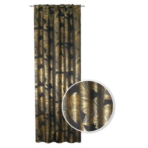 t.b.t. zasłona ze złotym wzorem piór do dekoracji okien.