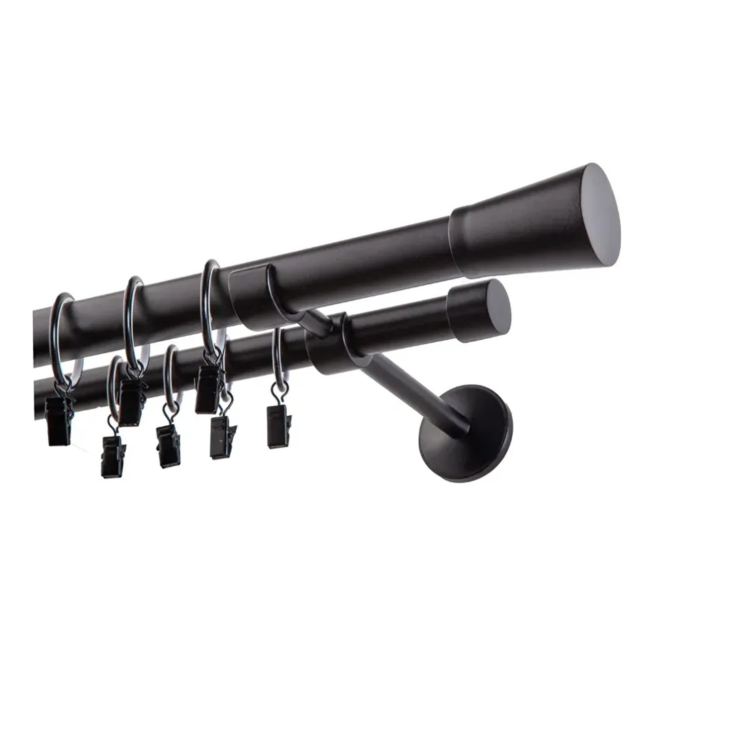 Karnisz GRANDE podwójny 25 mm kielich czarny 160 cm