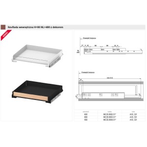System szuflad kuchennych t.b.t., różne kolory.
