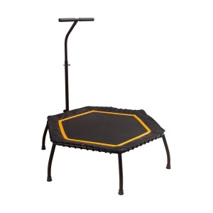 Czarna trampolina do ćwiczeń t.b.t. z uchwytem.