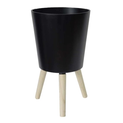 Donica polirezynowa czarna 60 x 34 x 34 cm