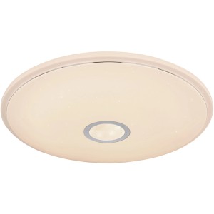 Biała, okrągła lampa sufitowa LED Connor, 50 cm, z dekoracją Sparkle i funkcją Smart Home.