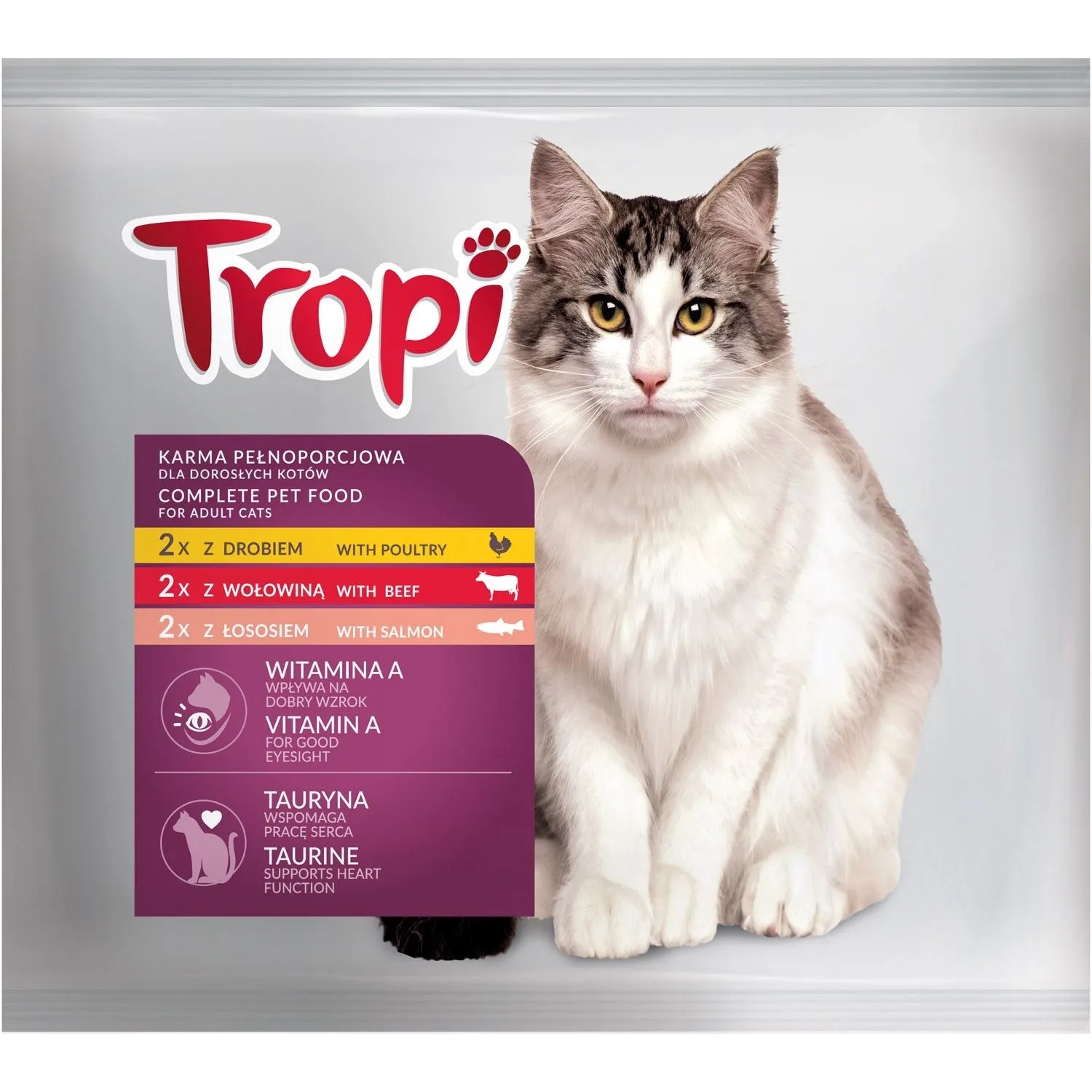 Tropi Mokra karma dla kotów, mix smaków 6x100 g