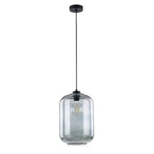 Szara szklana lampa wisząca. Nowoczesna lampa do wnętrz.