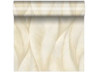 Tapeta winylowa na flizelinie LIŚCIE beżowa