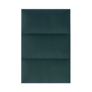 Ciemnozielony panel ścienny t.b.t. o poziomej strukturze.