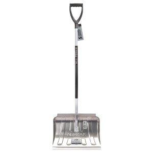 Srebrna łopata do śniegu Alumax z uchwytem D i trzonkiem Alu Power.