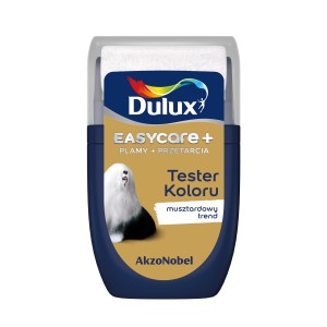 Tester koloru Dulux Easycare+ w kolorze musztardowym do ścian.